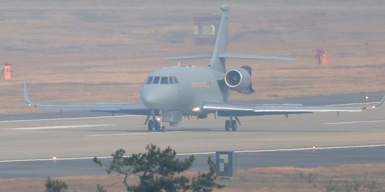 한국 공군 백두 정찰기가 활주로에 착륙해서 이동하고 있다. 세계일보 자료사진