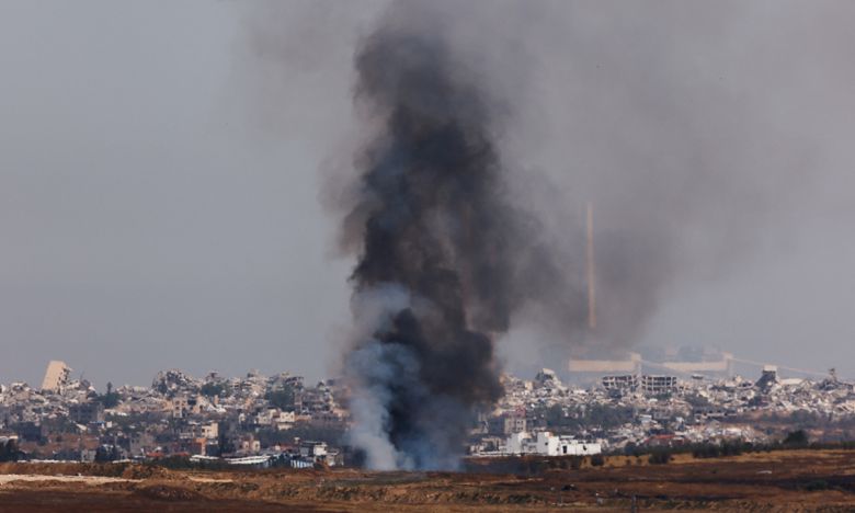 6일(현지시간) 가자지구에서 연기가 피어오르고 있다. 로이터연합뉴스