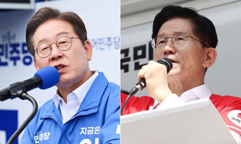 더불어민주당 이재명 대선 후보(왼쪽), 국민의힘 김문수 대선 후보. 공동취재사진
