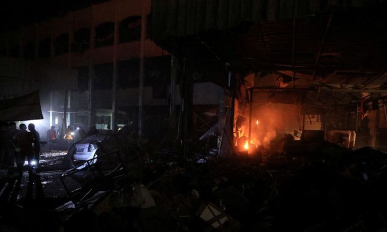 26일(현지시간) 이스라엘 공습 표적이 된 가자지구 북부 가자시티의 학교 건물. 로이터연합뉴스