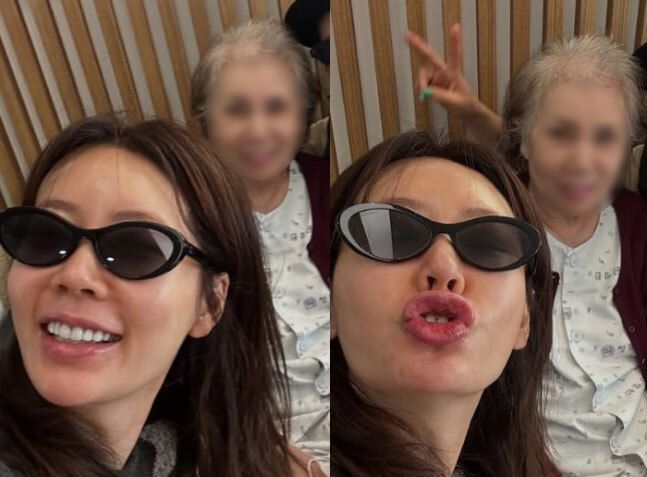 안선영과 그의 어머니. 안선영 인스타그램 갈무리