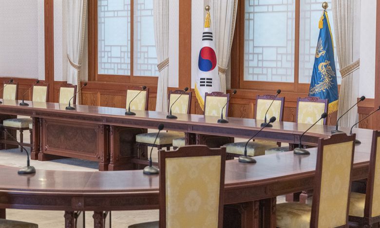 5일 서울 종로구 청와대 본관 내부 세종실의 모습. 연합뉴스