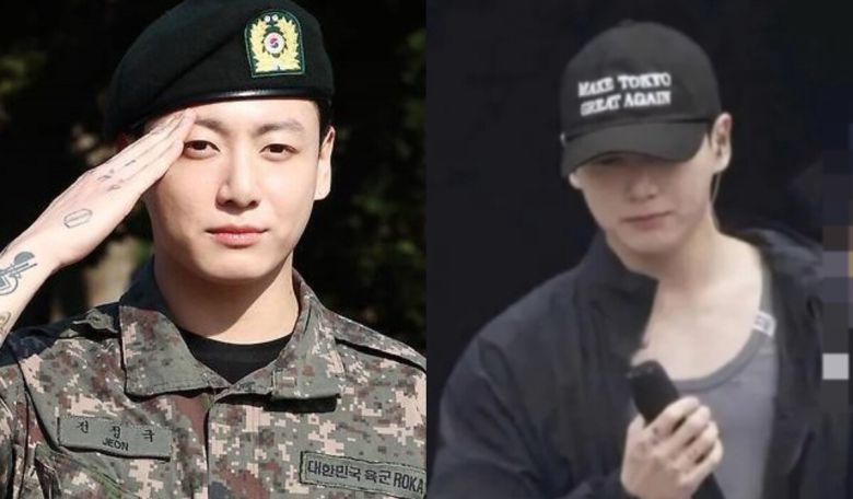 그룹 방탄소년단(BTS) 멤버 정국이 자신이 착용한 모자에 적힌 문구가 일본 우익이 사용하는 표어임을 인지하고, 직접 사과에 나섰다. 세계일보 자료사진, 온라인 커뮤니티 갈무리