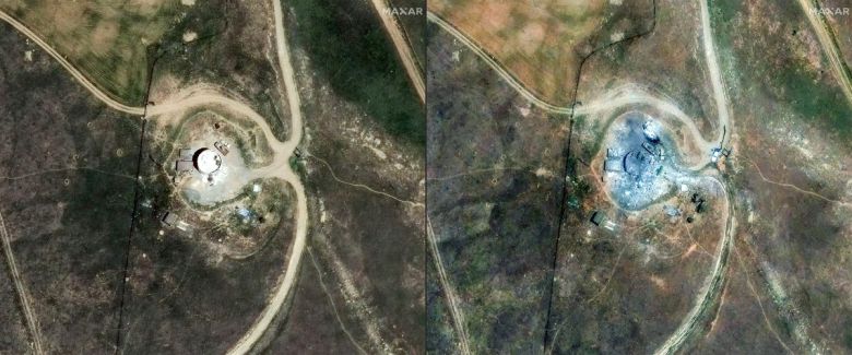 이스라엘이 공습한 이란 피란사르 핵시설. 사진은 공격 전·후 모습. AFP연합뉴스