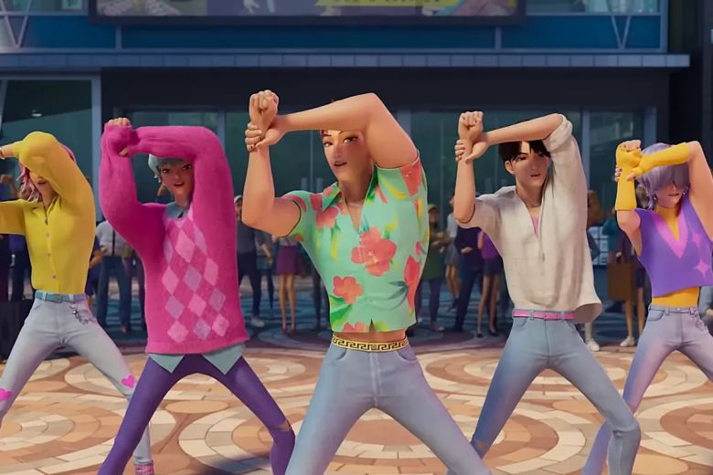 넷플릭스 오리지널 애니메이션 ‘케이팝 데몬 헌터스’에서 저승사자들이 결성한 K팝 보이그룹 ‘사자보이스’. 넷플릭스 유튜브 캡처