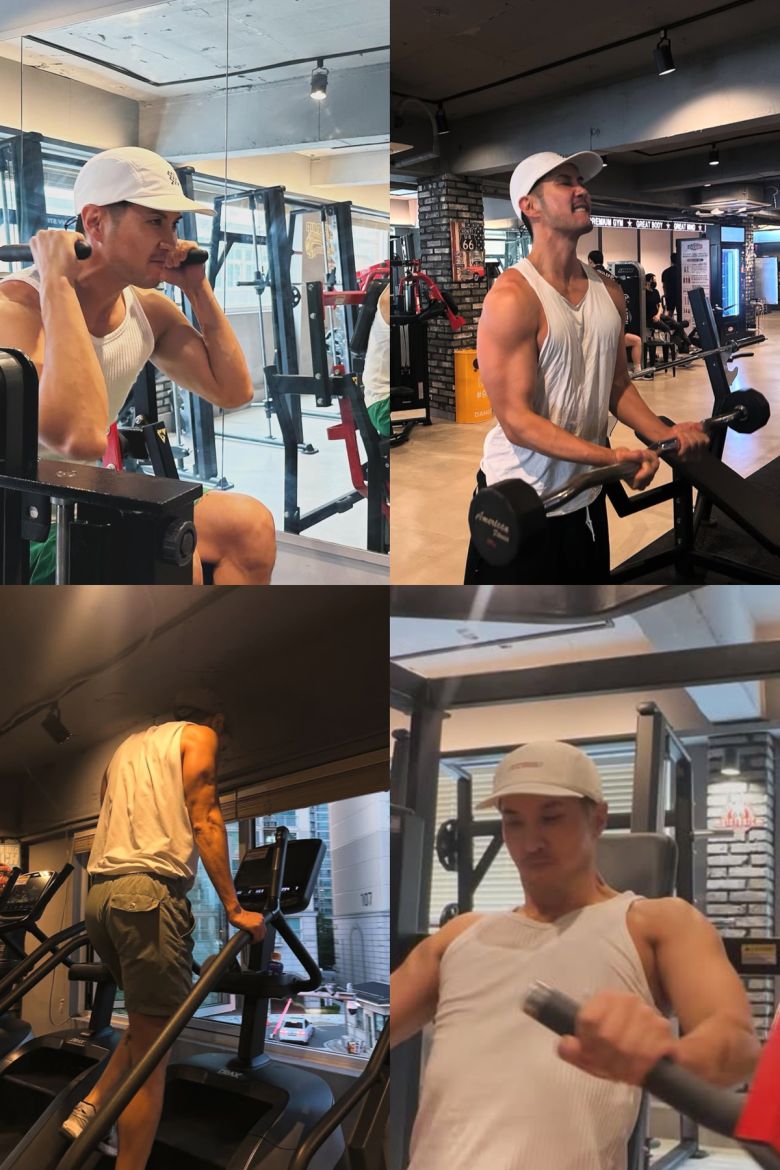 김지석이 운동에 열중하고 있다. 인스타그램 캡처.