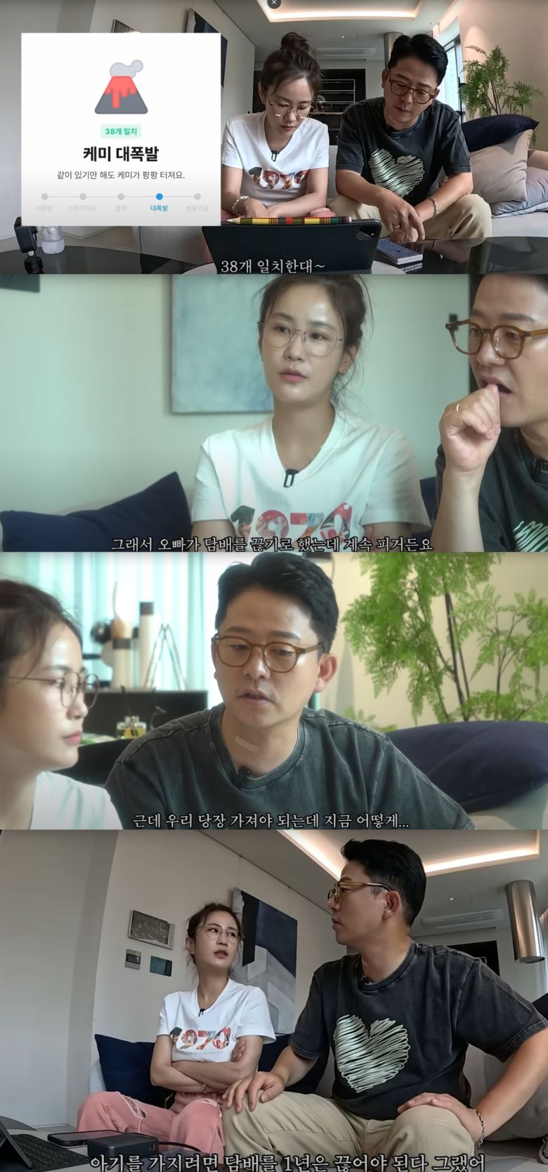 김지민과 김준호가 유전자 검사 결과를 확인했다. 유튜브 채널 '준호지민' 캡처.