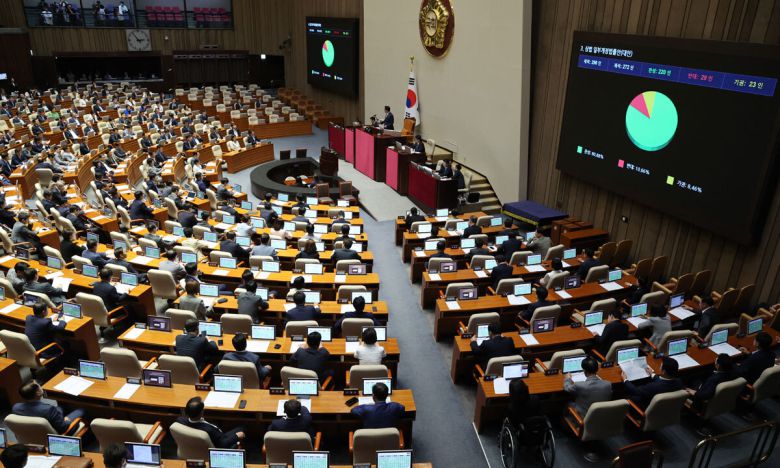 3일 서울 여의도 국회에서 열린 본회의에서 상법 일부개정법률안이 통과되고 있다. 허정호 선임기자