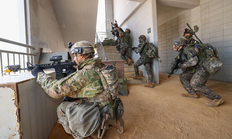 한미 장병들이 연합 도시지역작전 훈련을 실시하고 있다. 세계일보 자료사진