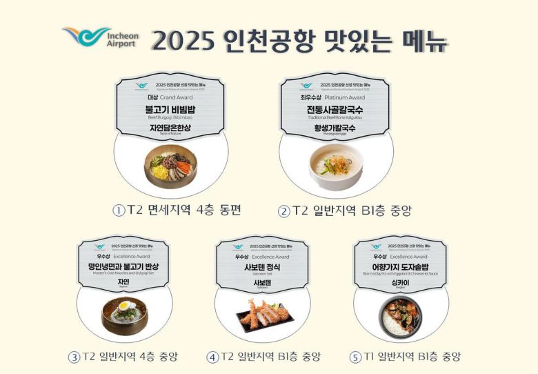 ‘2025 인천공항 맛있는 메뉴’