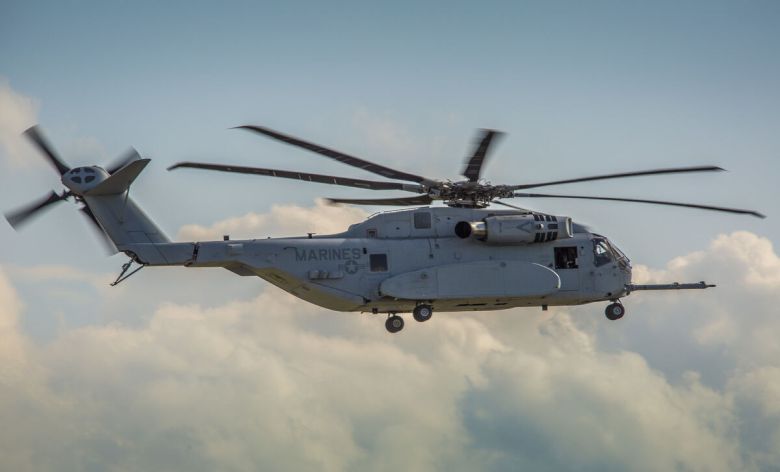 미 해병대 소속 CH-53K 헬기가 비행을 하고 있다. 세계일보 자료사진