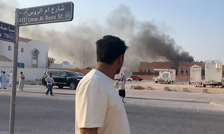 9일(현지시간) 카타르 수도 도하의 공습 현장 모습. AFP연합뉴스