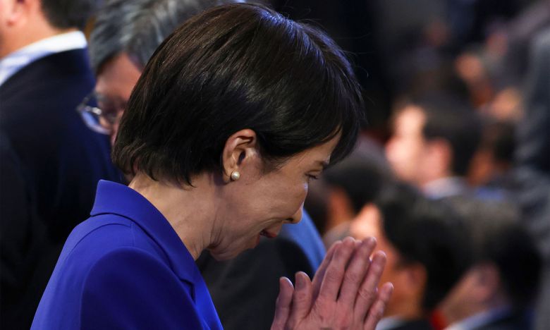 4일 일본 자민당 새 총재로 선출된 다카이치 사나에 전 경제안전보장담당상. AFP연합뉴스