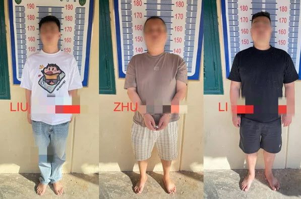 한국인 대학생 A씨 살인 혐의로 기소된 중국인 용의자 3명. 캄보디아 경찰청