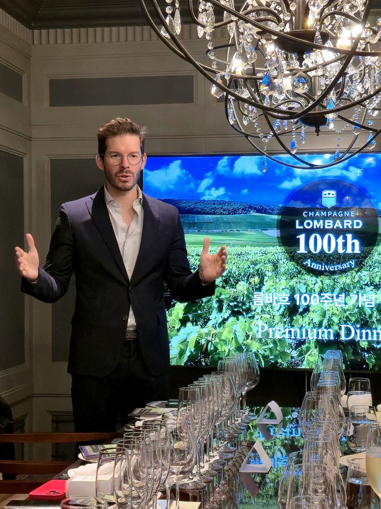 롬바흐 샴페인 100주년 탄생을 기념해 한국을 찾은 토마 롬바흐. 최현태 기자