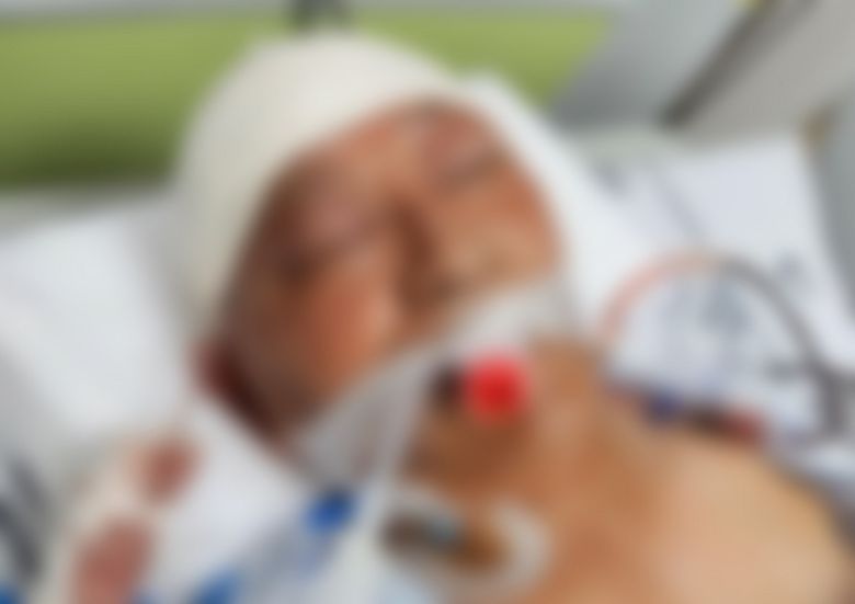 폭행 직후 병원에 입원한 피해자의 모습. 유족 제공