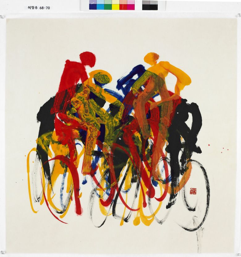 47-6, 68x70cm, 화선지, 먹, 채색, 2024년