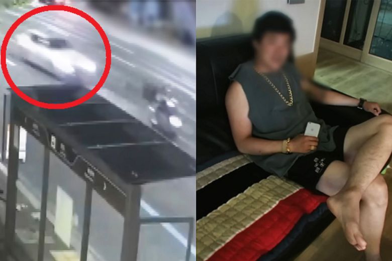 지난해 9월24일 오전 3시11분쯤 광주광역시 서구 화정동의 한 도로에서 30대 남성 김모씨(오른쪽)가 20대 연인이 함께 탄 오토바이를 들이받기 직전의 모습. SBS ‘그것이 알고 싶다’ 방송화면 캡처