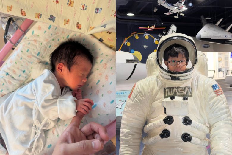 이시영이 출산한 아이의 사진과 첫째 아들의 사진을 SNS에 올렸다. 이시영 인스타그램 캡처