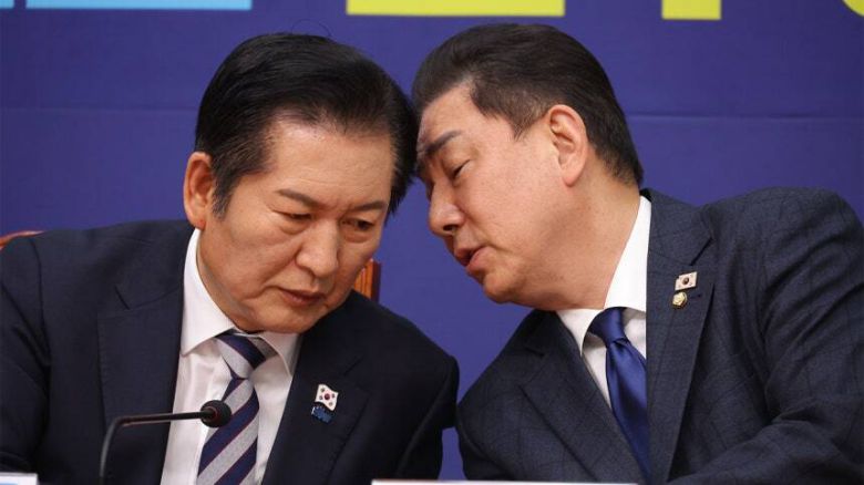 대화하는 정청래-김병기. 연합뉴스