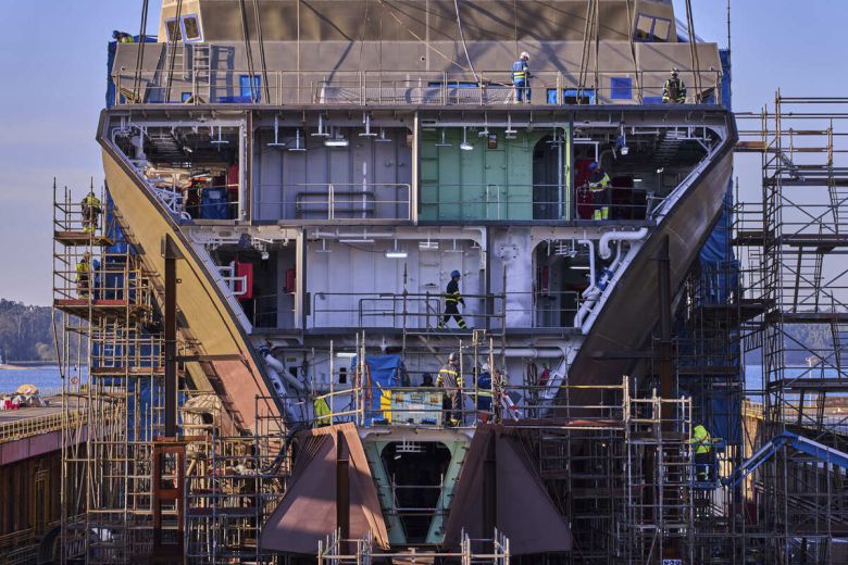 스페인 나반티아 조선소에서 프리깃함이 건조되고 있다. AP통신