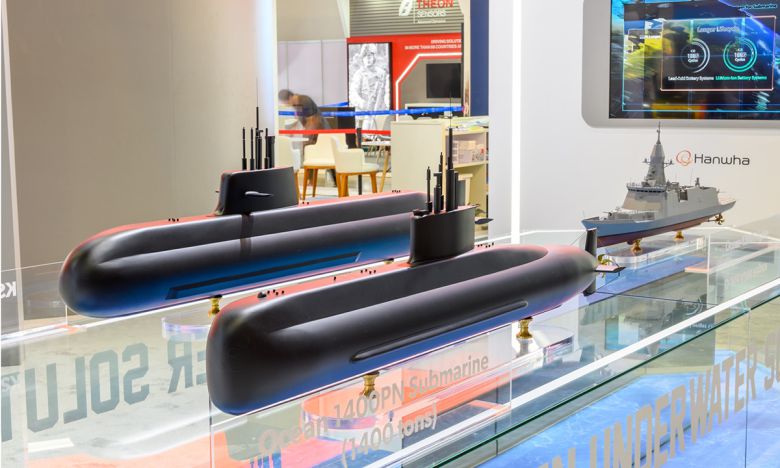 한화오션에서 제안하는 수출용 잠수함 모형. 세계일보 자료사진