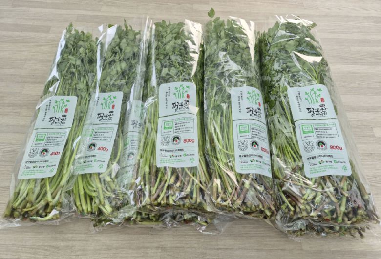 출하해 포장 상태인 팔공산 미나리. 대구 동구 제공