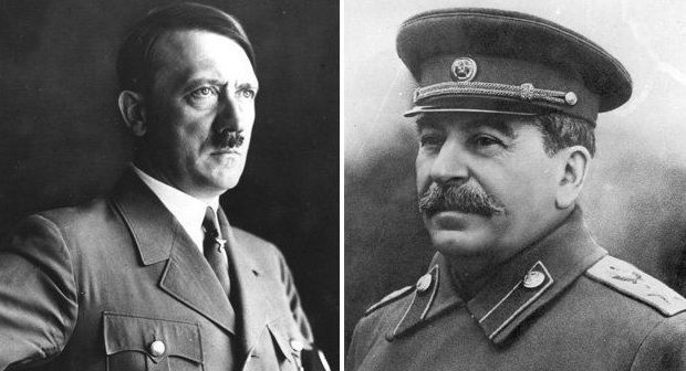 아돌프 히틀러 독일 총통(왼쪽)과 이오시프 스탈린 소련 공산당 서기장. 1941년 6월 독일의 소련 공격으로 시작된 독·소 전쟁은 1945년 5월 독일의 항복으로 끝날 때까지 4년 가까이 이어졌다. 게티이미지