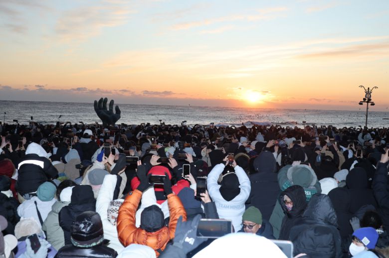 호미곶 일출 장면.