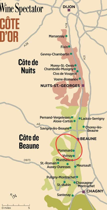 포마르와 볼네 위치. 와인스펙테이터