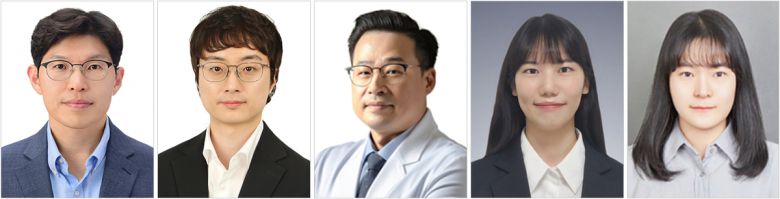 부산대 및 부산대병원 연구진. 왼쪽부터 양승윤 교수, 윤인수 교수, 남경협 교수, 강수빈 연구원, 이혜선 박사
