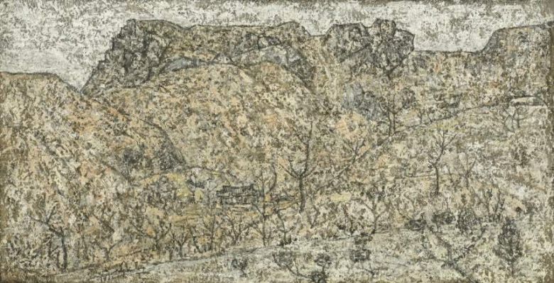 박수근, ‘산’,  on canvas, 36×70㎝, 1959.   케이옥션 제공