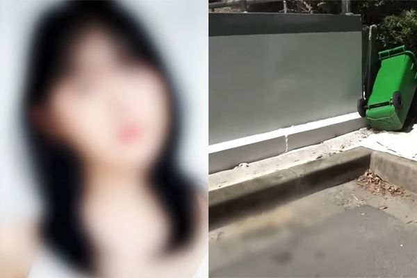 지난 8월31일 오후 부산의 한 아파트에서 발생한 20대 여성 추락 사건. 오른쪽은 현장 사진. SBS 궁금한 이야기Y 방송화면 갈무리