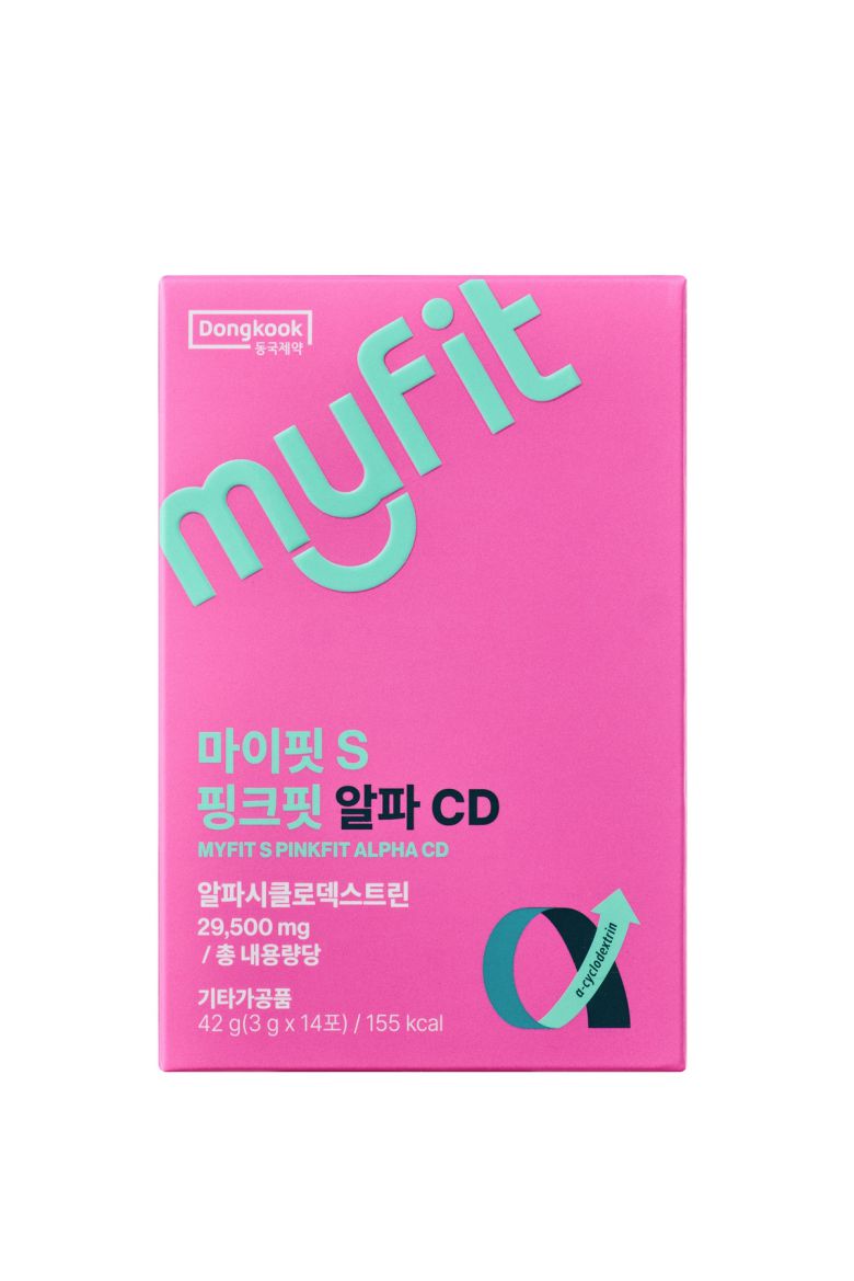 지방을 흡착하는 알파시클로덱스트린이 함유된 마이핏S 핑크핏 알파CD 제품 사진. 동국제약 제공