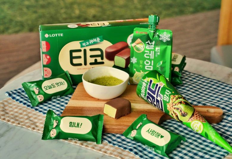 롯데웰푸드 말차맛 빙과 신제품 3종 연출 이미지. 롯데웰푸드 제공