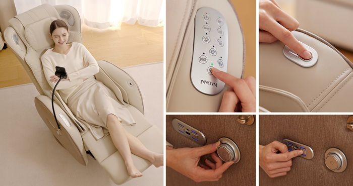 소비자가 스노크 체어의 다양한 기능을 체험하는 모습. 사진=이노브엠