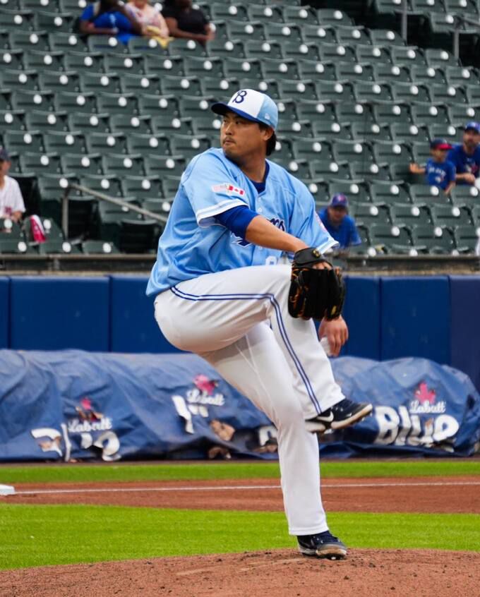 류현진이 16일 트리플A 재활 등판에서 역투하고 있다. 사진=토론토 산하 트리플A 버펄로 바이슨스 공식 SNS