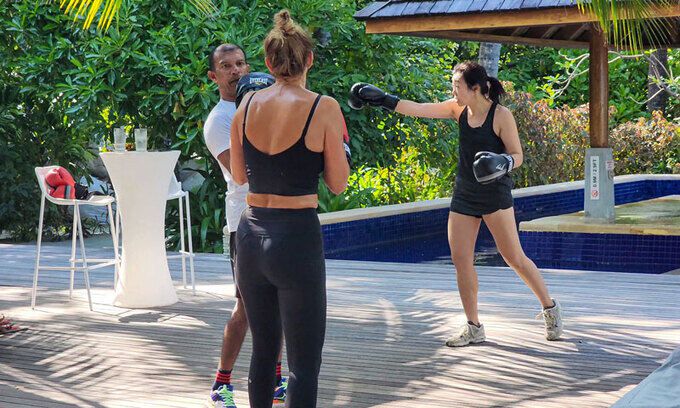 매일 웰니스 프로그램을 다르게 운영한다. 사진은 복싱 강의 모습. 사진=정희원 기자