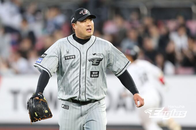 24일 KT전에 선발로 나선 류현진. 한화이글스 제공