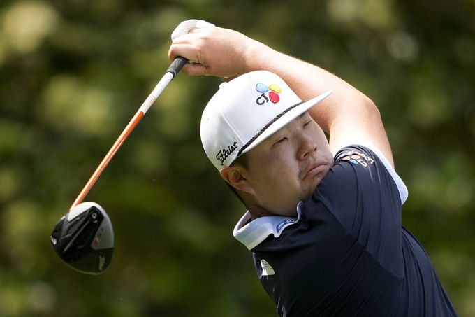 임성재가 티샷하고 있다. AP/뉴시스