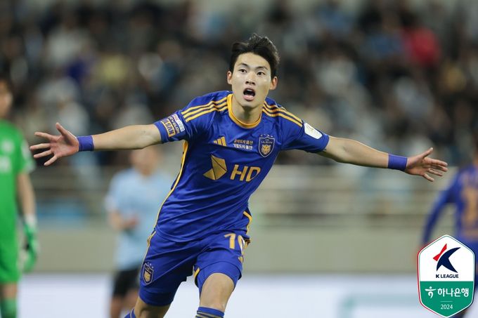울산 HD 최강민이 득점 후 기뻐하고 있다. 사진=한국프로축구연맹 제공