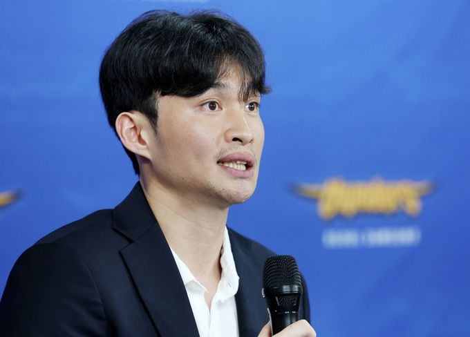 삼성 이대성이 취재진의 질문에 답하고 있다. 사진=뉴시스