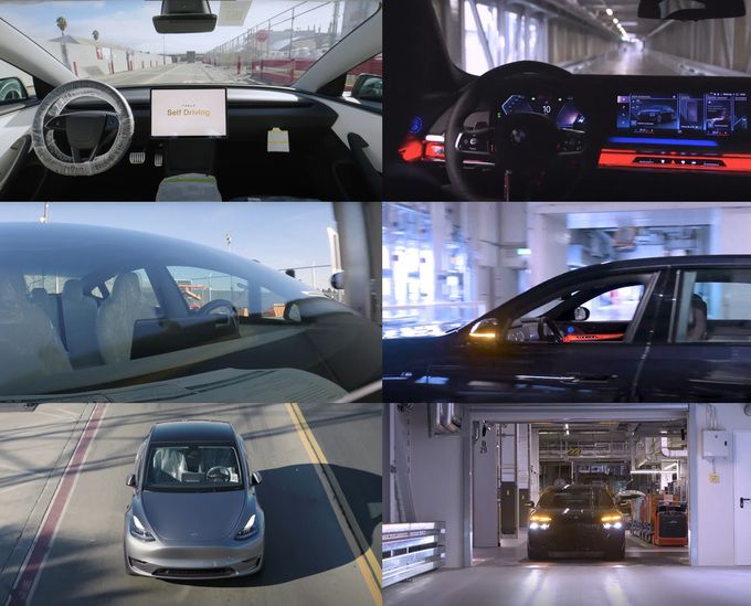 좌) 테슬라 B2B 자율주행 솔루션 영상 캡처, (우) BMW-서울로보틱스 B2B 자율주행 솔루션 영상 캡처
