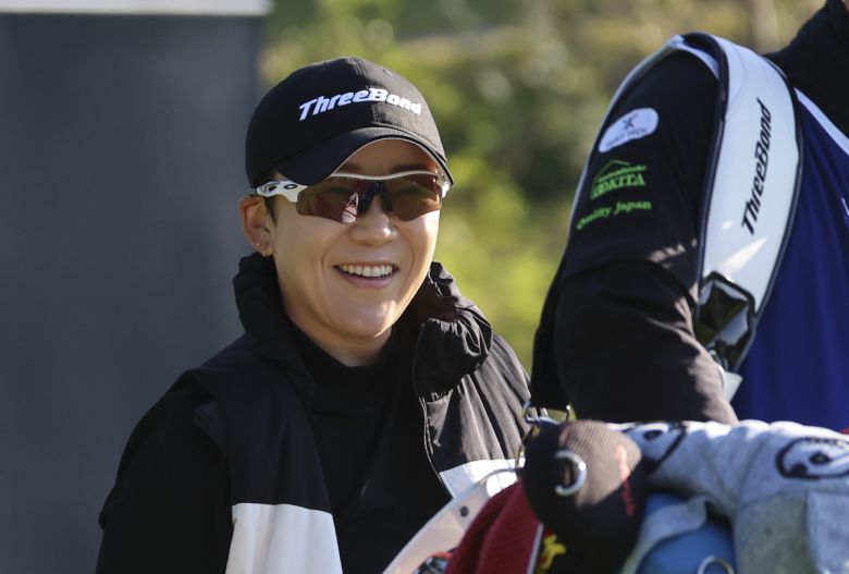 신지애가 미소 짓고 있다. 사진=뉴시스