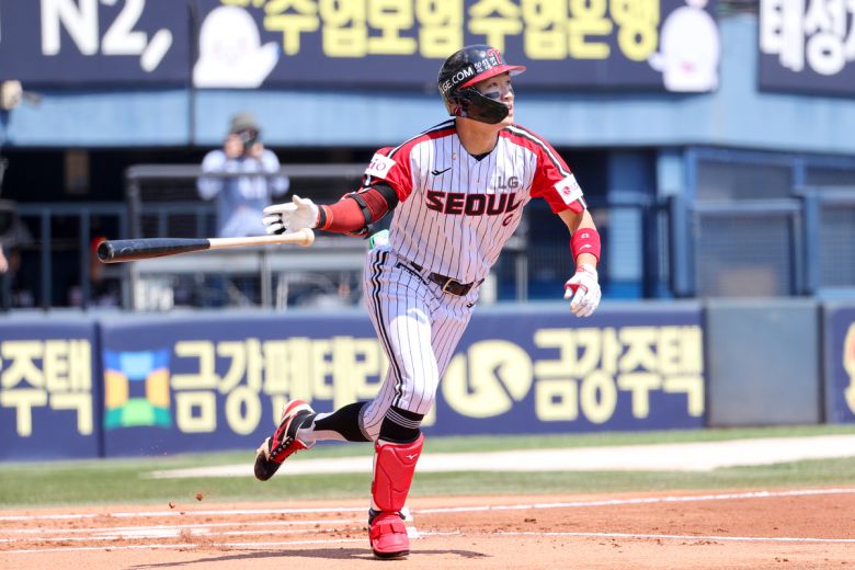 LG 박해민이 타석에서 안타를 때려내고 있다. 사진=LG트윈스 제공