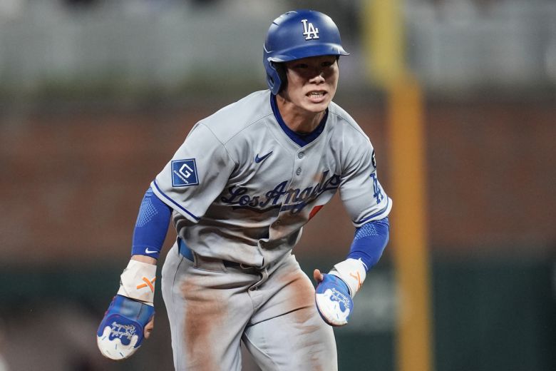 LA 다저스 김혜성이 도루를 시도하고 있다. 사진=AP/뉴시스