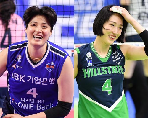 현대건설로 이적하게 된 김희진(왼쪽)과 한국도로공사로 둥지를 옮기는 황연주. 사진=KOVO 제공