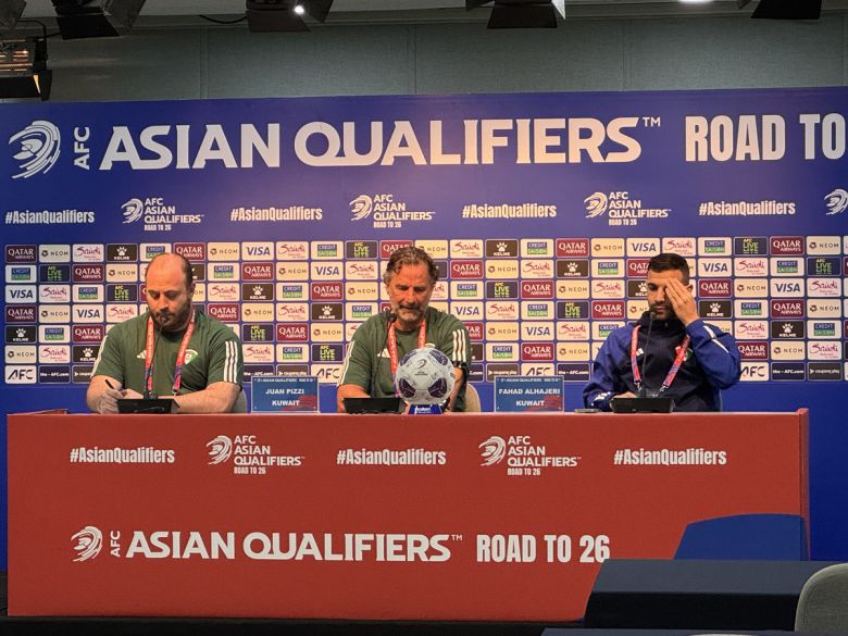 안토니오 피치 쿠웨이트 감독(가운데)과 주장 파하드 알하제리(오른쪽). 사진=최서진 기자