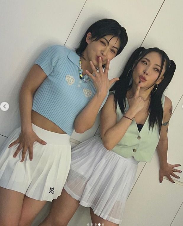댄서 아이키(왼쪽)과 허니제이. SNS 캡처.