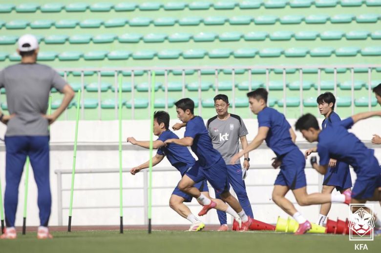 원주에서 진행된 지난 U-22 대표팀 소집훈련 장면. 사진=대한축구협회 제공